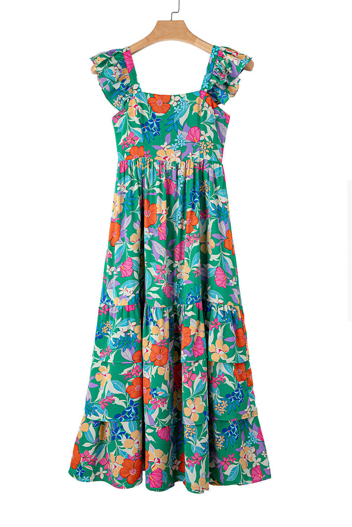 Floral Print Sleeveless Maxi Dresses