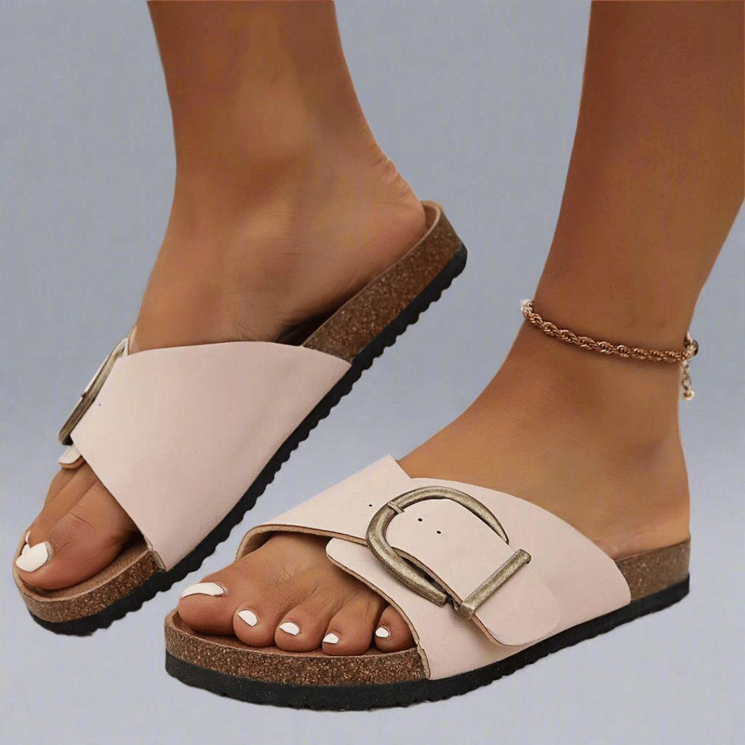 BUCKLE SLIDE SANDALS